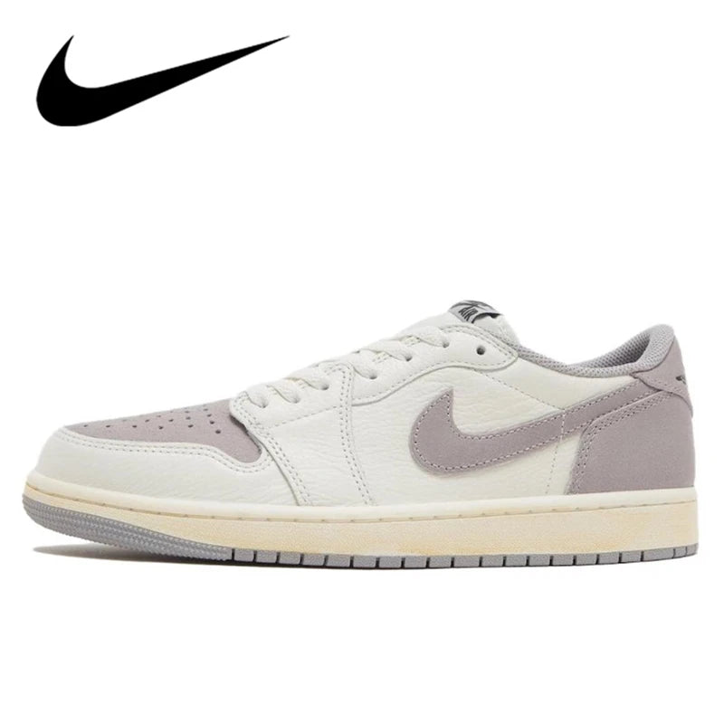 Nike Air Jordan 1 Retro Low Men Woman Basketball Shoes Classic Lucky Green Leather Comfortable Sports Casual Skateboard Sneakers