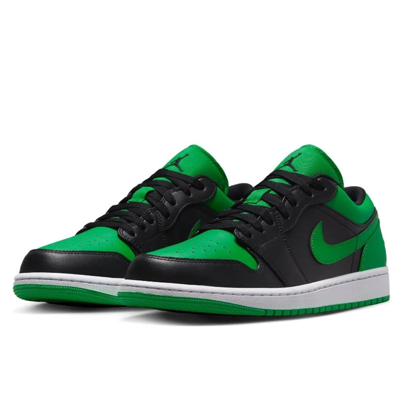 Nike Air Jordan 1 Retro Low Men Woman Basketball Shoes Classic Lucky Green Leather Comfortable Sports Casual Skateboard Sneakers