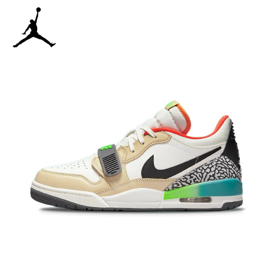 Original Air Jordan Legacy 312 Low 'White Cement' GS Size For Women Retro Classic Casual Street Basketball Shoes CD9054-101