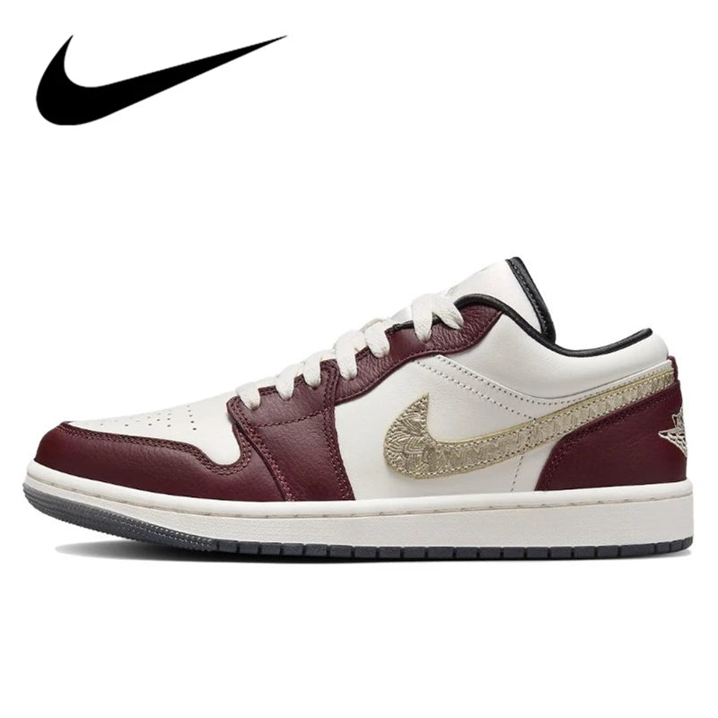 Nike Air Jordan 1 Retro Low Men Woman Basketball Shoes Classic Lucky Green Leather Comfortable Sports Casual Skateboard Sneakers