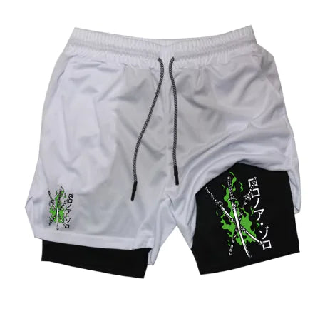 Print 2 in 1 Running Shorts for Men Gym